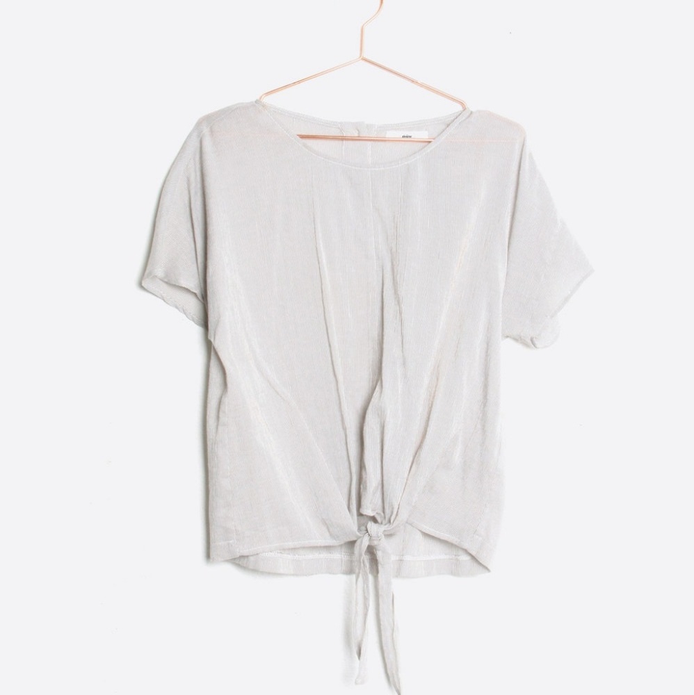 Hailey Striped Tee Button Back - Picture 2 of 3